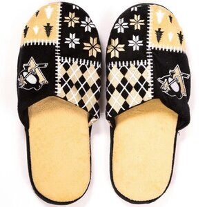 Pittsburg Penguins Slippers Ugly Sweater Comfortable Slip On Mens Small 7 to 8